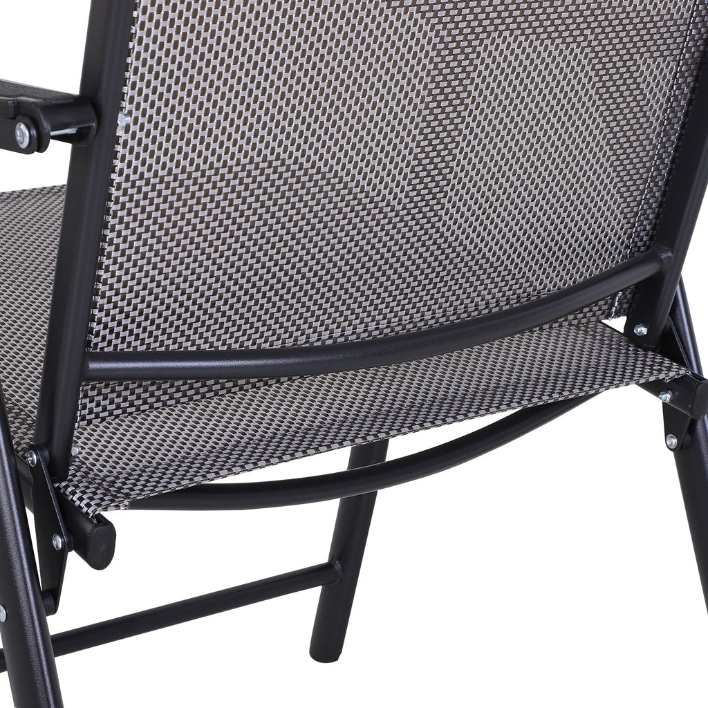 Ensemble de 4 chaises de patio pliantes Outsunny au design simple et chic, confortables pour la terrasse, le jardin, la cour et les voyages