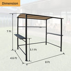 Abri barbecue extérieur à cadre en acier de 5 pi x 8 pi