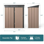 Abri de jardin en métal avec porte verrouillable pour rangement extérieur, meubles de jardin et outils