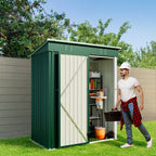 Abri de jardin en métal avec porte verrouillable pour rangement extérieur, meubles de jardin et outils