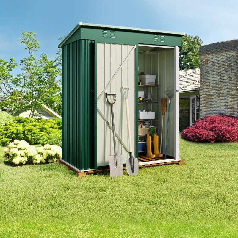 Abri de jardin en métal avec porte verrouillable pour rangement extérieur, meubles de jardin et outils