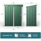 Abri de jardin en métal avec porte verrouillable pour rangement extérieur, meubles de jardin et outils