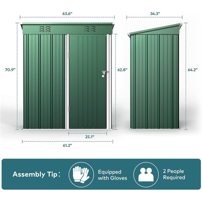 Abri de jardin en métal avec porte verrouillable pour rangement extérieur, meubles de jardin et outils