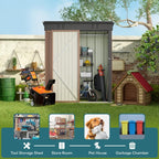 Abri de jardin en métal avec porte verrouillable pour rangement extérieur, meubles de jardin et outils