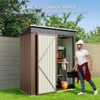 Abri de jardin en métal avec porte verrouillable pour rangement extérieur, meubles de jardin et outils
