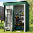 Abri de jardin en métal avec porte verrouillable pour rangement extérieur, meubles de jardin et outils