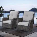 Chaises à bascule d'extérieur en osier Gymojoy avec base pivotante (lot de 2)