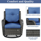 Chaises à bascule d'extérieur en osier Gymojoy avec base pivotante (lot de 2)