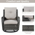 Chaises à bascule d'extérieur en osier Gymojoy avec base pivotante (lot de 2)