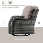 Chaises à bascule d'extérieur en osier Gymojoy avec base pivotante (lot de 2)
