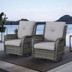 Chaises à bascule d'extérieur en osier Gymojoy avec base pivotante (lot de 2)