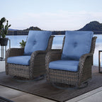 Chaises à bascule d'extérieur en osier Gymojoy avec base pivotante (lot de 2)