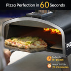 Four à pizza extérieur au feu de bois, four à pizza portable avec pelle à pizza et sac de transport - 16 pouces
