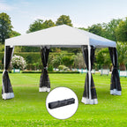 Auvent pop-up robuste Outsunny 10' x 10' avec filet latéral amovible en maille, conception facile à installer, événement de fête en plein air