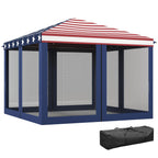 Auvent pop-up robuste Outsunny 10' x 10' avec filet latéral amovible en maille, conception facile à installer, événement de fête en plein air
