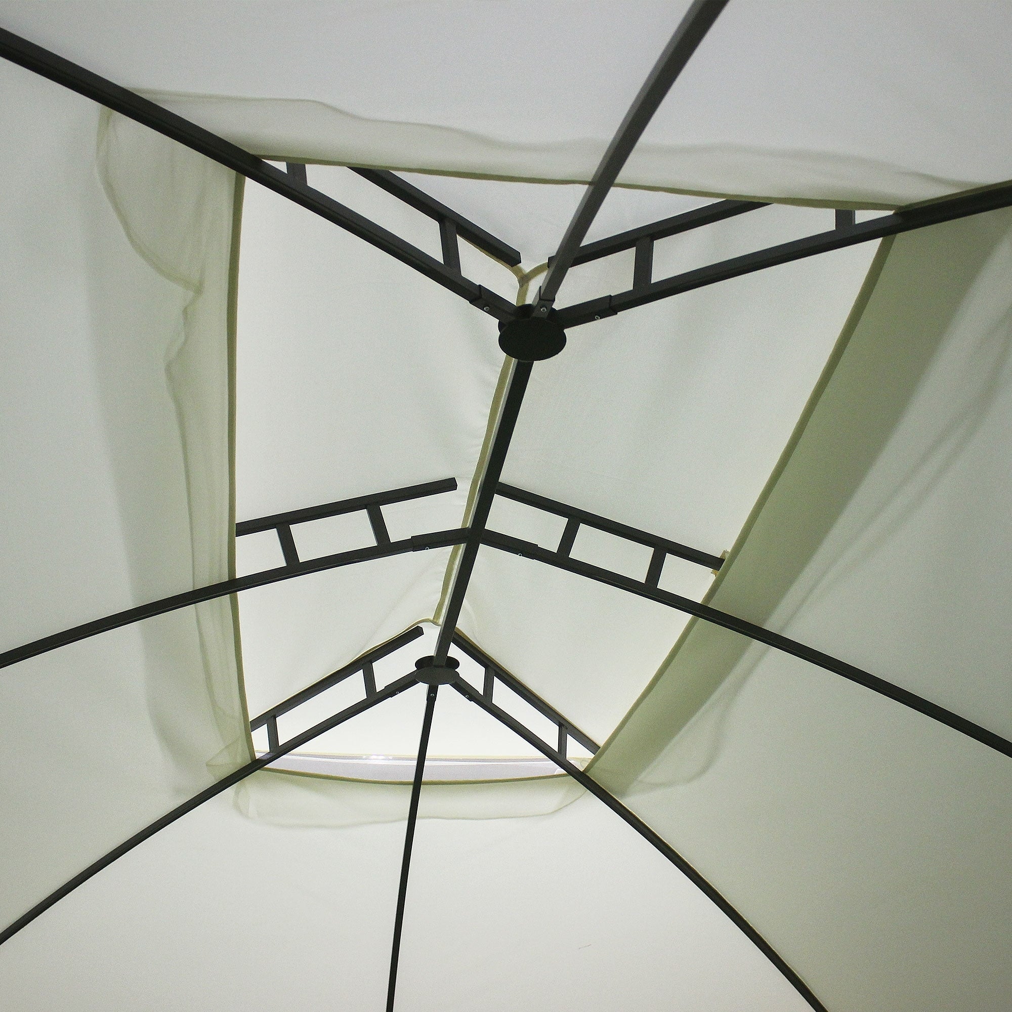 Gazebo de terrasse Outsunny 10' x 13', abri d'extérieur avec parois latérales, toit à double ventilation et structure en acier