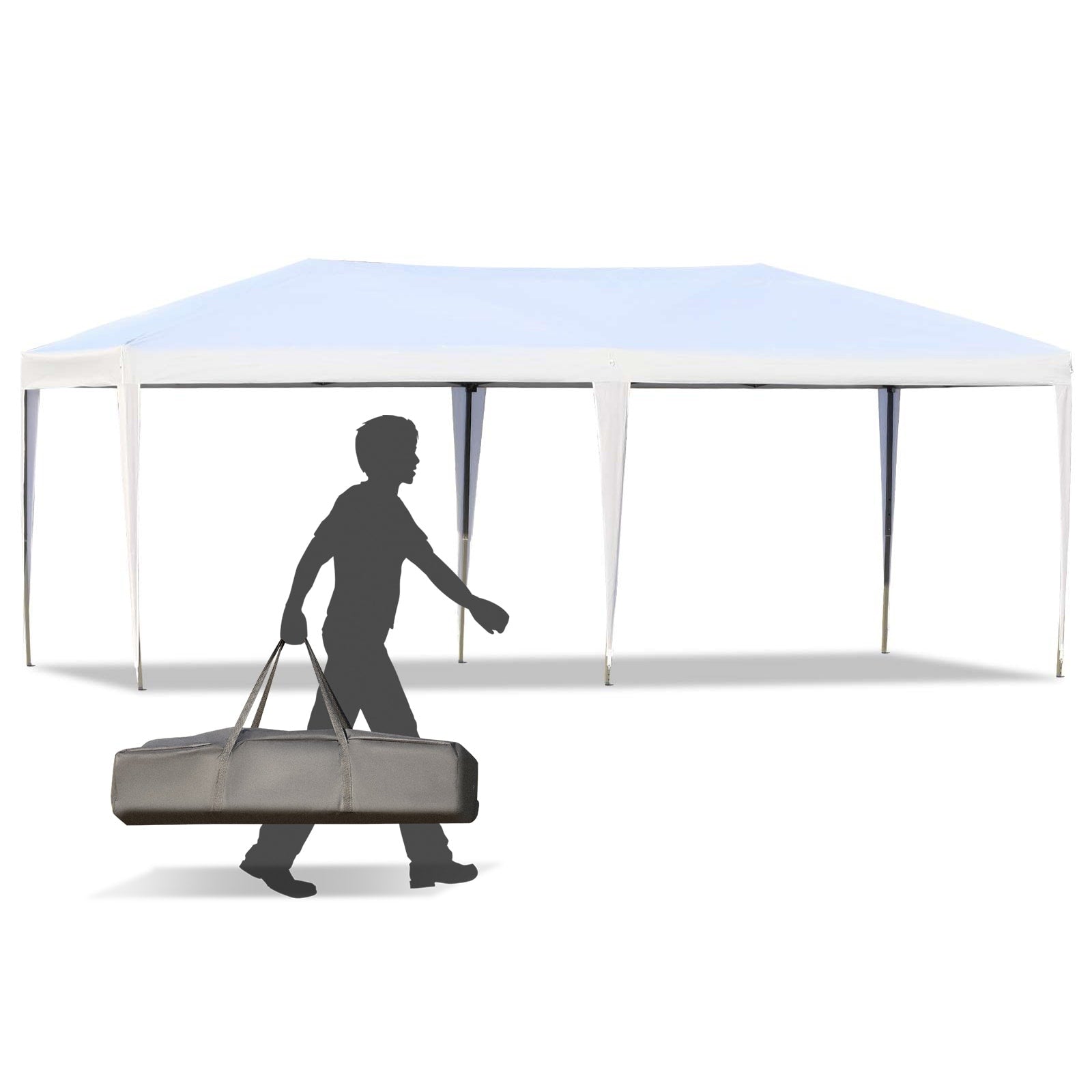 Auvent pop-up robuste Outsunny avec cadre robuste, toit anti-UV et sac de transport pour terrasse, jardin, plage et arrière-cour
