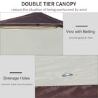 Outsunny 12' x 12' Pop Up Canopy Sun Shade Tente instantanée pliable avec filet latéral en maille, hauteur réglable sur 3 niveaux