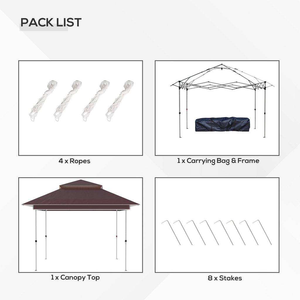 Outsunny 12' x 12' Pop Up Canopy Sun Shade Tente instantanée pliable avec filet latéral en maille, hauteur réglable sur 3 niveaux