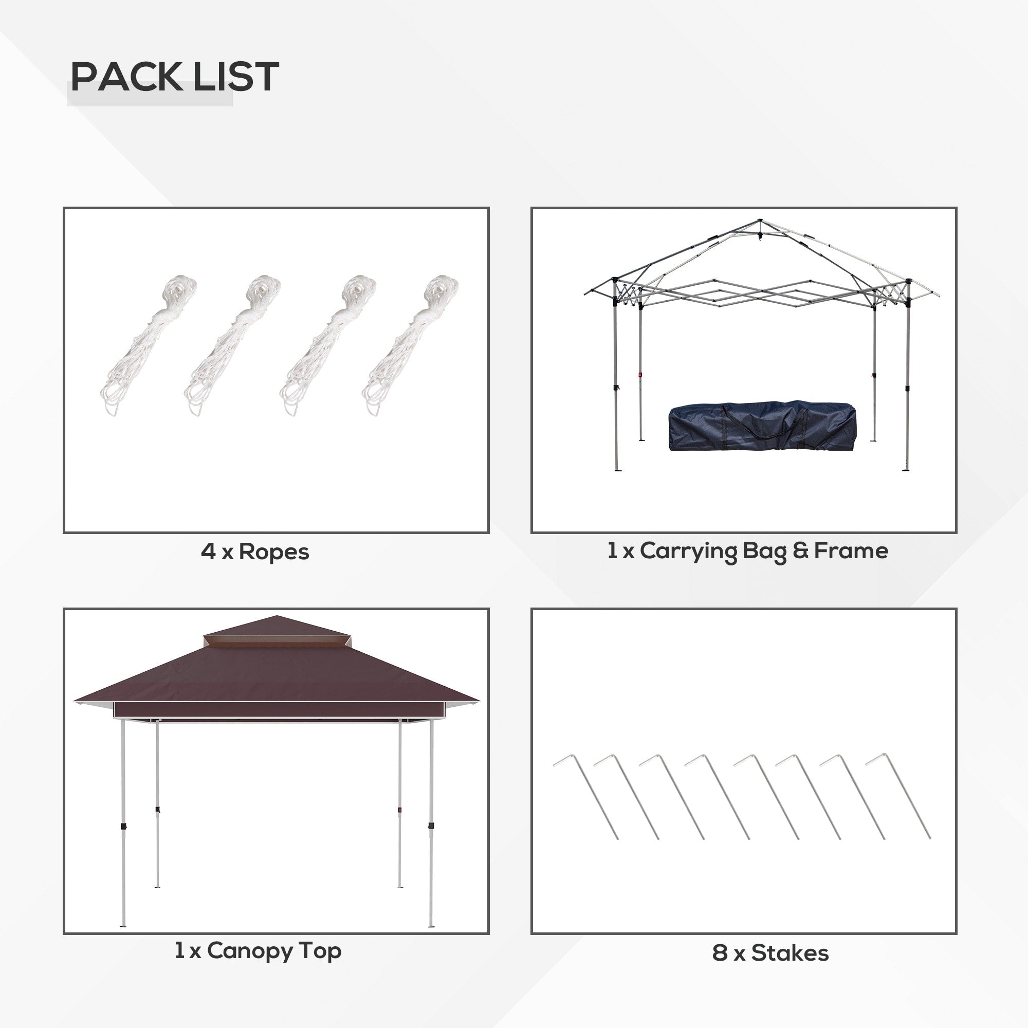 Outsunny 12' x 12' Pop Up Canopy Sun Shade Tente instantanée pliable avec filet latéral en maille, hauteur réglable sur 3 niveaux
