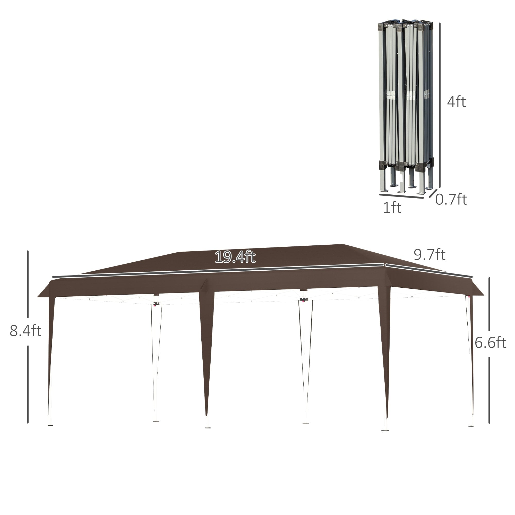 Auvent pop-up robuste Outsunny avec cadre robuste, toit anti-UV et sac de transport pour terrasse, jardin, plage et arrière-cour