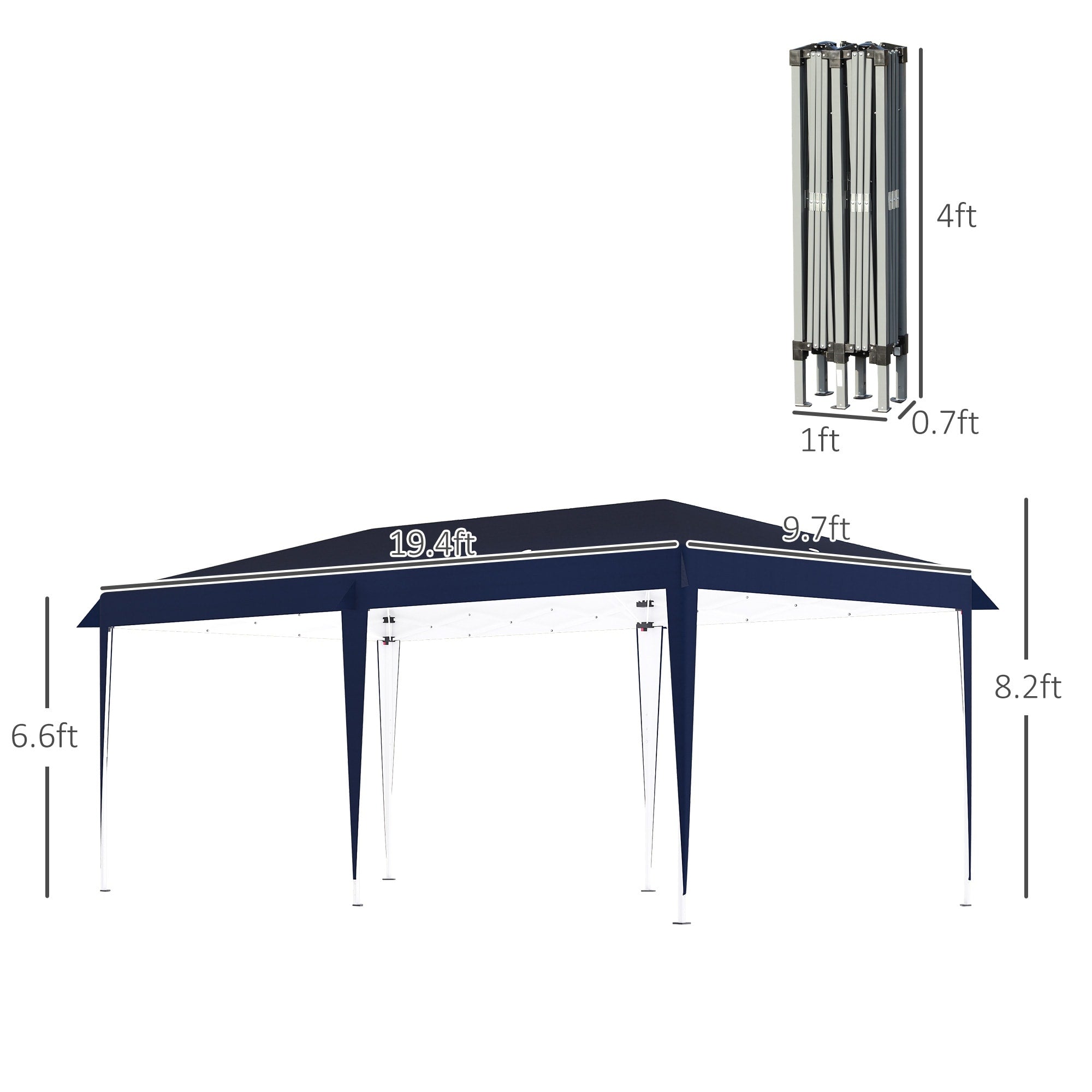 Auvent pop-up robuste Outsunny avec cadre robuste, toit anti-UV et sac de transport pour terrasse, jardin, plage et arrière-cour