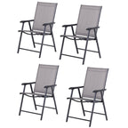 Ensemble de 4 chaises de patio pliantes Outsunny au design simple et chic, confortables pour la terrasse, le jardin, la cour et les voyages
