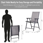 Ensemble de 4 chaises de patio pliantes Outsunny au design simple et chic, confortables pour la terrasse, le jardin, la cour et les voyages
