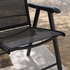Ensemble de 4 chaises de patio pliantes Outsunny au design simple et chic, confortables pour la terrasse, le jardin, la cour et les voyages