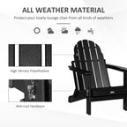 Chaise pliante Adirondack Outsunny, chaises de plage pliantes en plastique PEHD pour terrasse et jardin