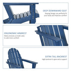 Chaise pliante Adirondack Outsunny, chaises de plage pliantes en plastique PEHD pour terrasse et jardin