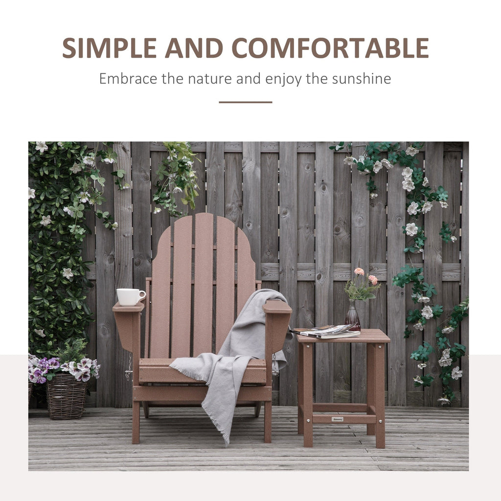Chaise pliante Adirondack Outsunny, chaises de plage pliantes en plastique PEHD pour terrasse et jardin