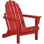 Chaise pliante Adirondack Outsunny, chaises de plage pliantes en plastique PEHD pour terrasse et jardin