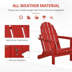Chaise pliante Adirondack Outsunny, chaises de plage pliantes en plastique PEHD pour terrasse et jardin