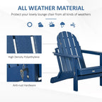 Chaise pliante Adirondack Outsunny, chaises de plage pliantes en plastique PEHD pour terrasse et jardin