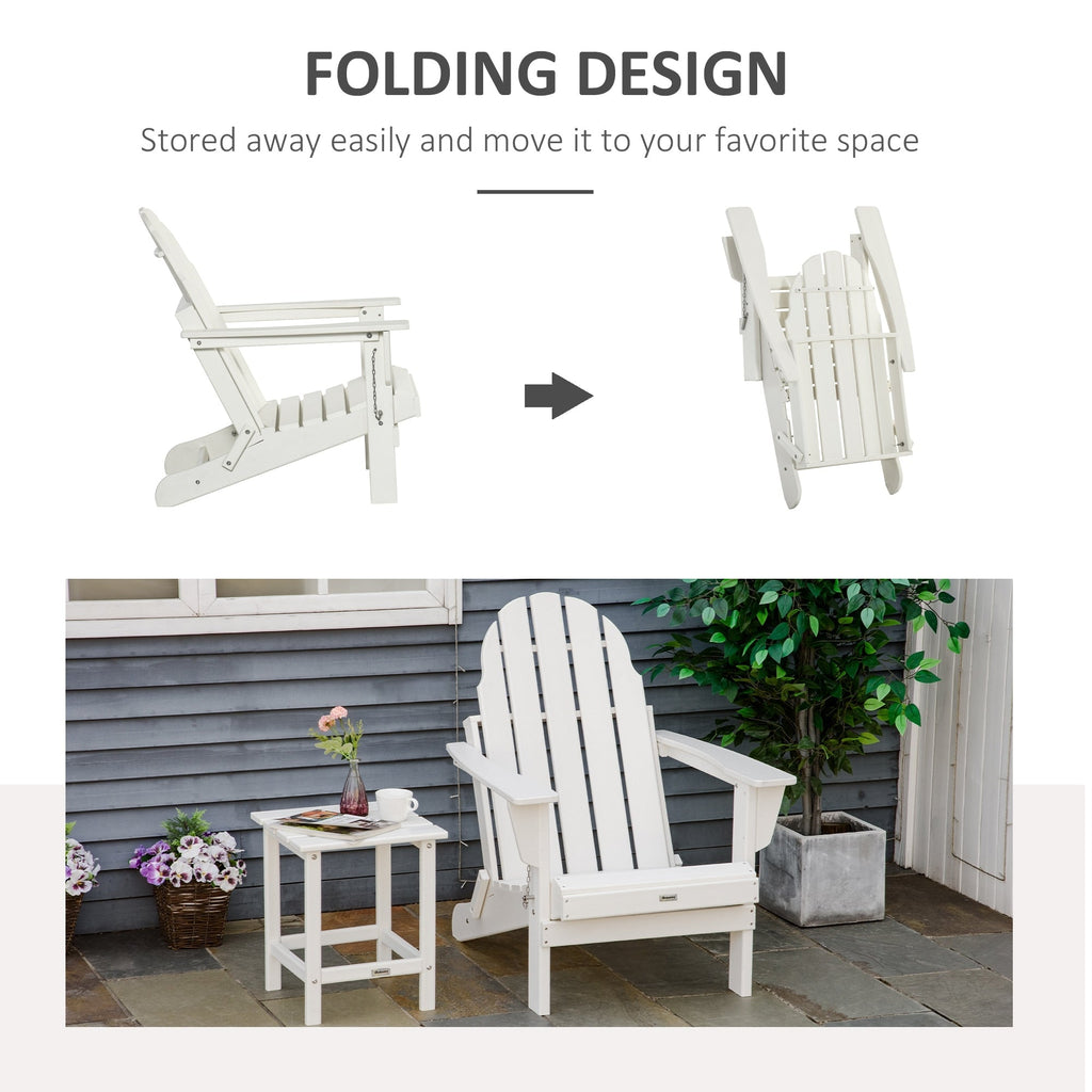 Chaise pliante Adirondack Outsunny, chaises de plage pliantes en plastique PEHD pour terrasse et jardin