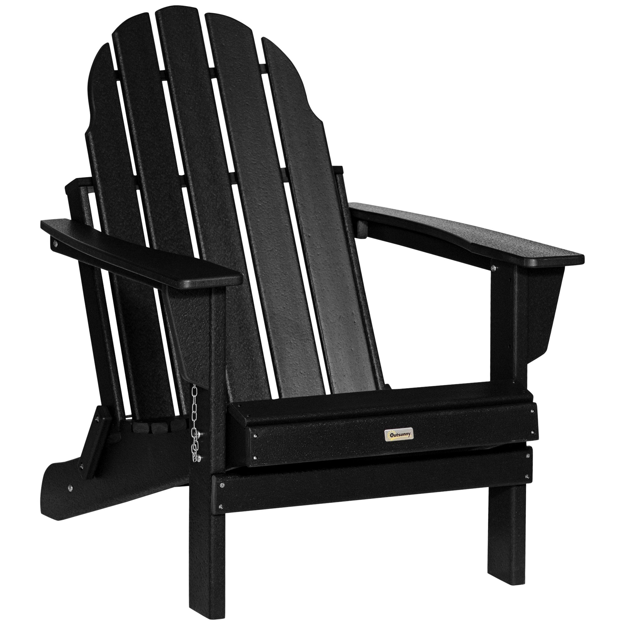 Chaise pliante Adirondack Outsunny, chaises de plage pliantes en plastique PEHD pour terrasse et jardin