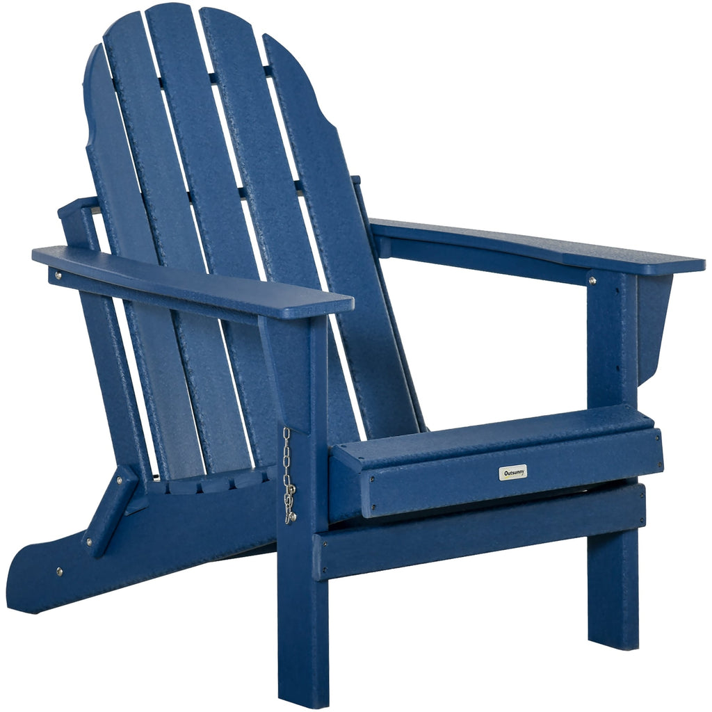 Chaise pliante Adirondack Outsunny, chaises de plage pliantes en plastique PEHD pour terrasse et jardin