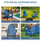 Chaise pliante Adirondack Outsunny, chaises de plage pliantes en plastique PEHD pour terrasse et jardin