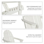 Chaise pliante Adirondack Outsunny, chaises de plage pliantes en plastique PEHD pour terrasse et jardin