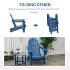 Chaise pliante Adirondack Outsunny, chaises de plage pliantes en plastique PEHD pour terrasse et jardin