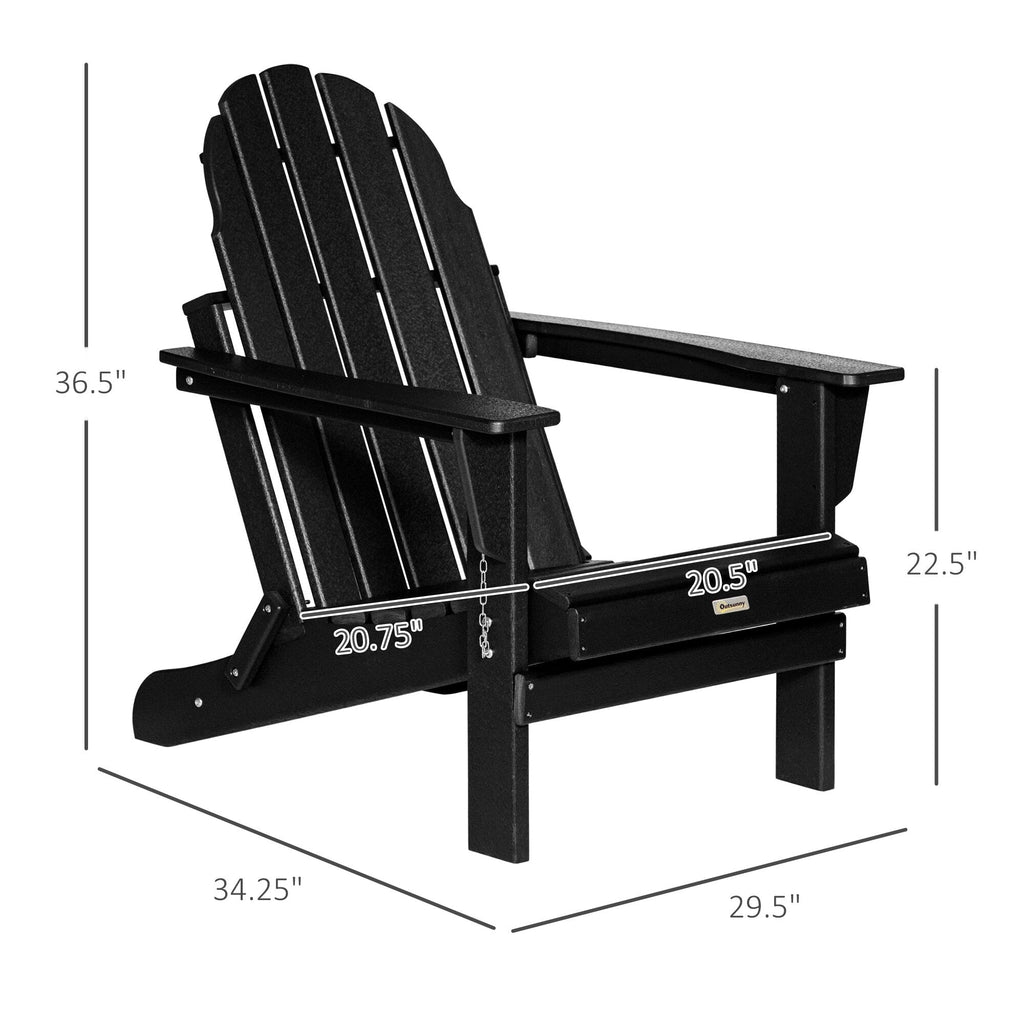Chaise pliante Adirondack Outsunny, chaises de plage pliantes en plastique PEHD pour terrasse et jardin