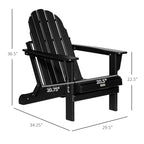 Chaise pliante Adirondack Outsunny, chaises de plage pliantes en plastique PEHD pour terrasse et jardin