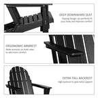 Chaise pliante Adirondack Outsunny, chaises de plage pliantes en plastique PEHD pour terrasse et jardin