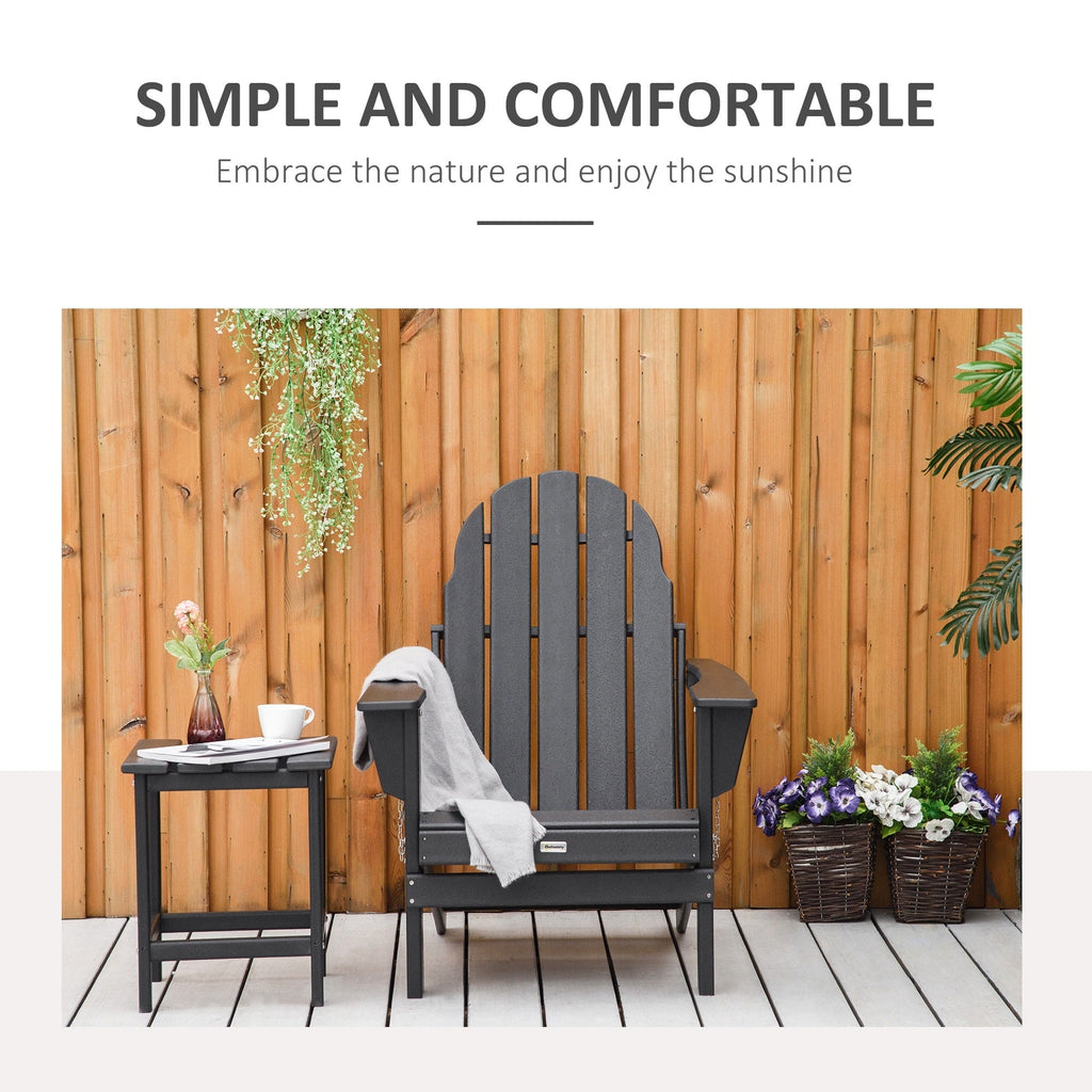 Chaise pliante Adirondack Outsunny, chaises de plage pliantes en plastique PEHD pour terrasse et jardin