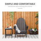 Chaise pliante Adirondack Outsunny, chaises de plage pliantes en plastique PEHD pour terrasse et jardin