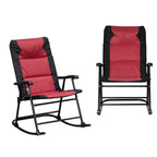 Ensemble de chaises à bascule pliantes Outsunny avec siège et dossier rembourrés, oreiller