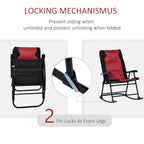 Ensemble de chaises à bascule pliantes Outsunny avec siège et dossier rembourrés, oreiller