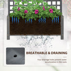 Jardinière en bois Outsunny avec treillis, plate-bande surélevée pour plantes grimpantes avec trous de drainage et toit