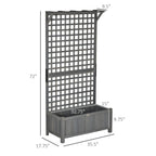 Jardinière en bois Outsunny avec treillis, plate-bande surélevée pour plantes grimpantes avec trous de drainage et toit